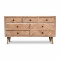 Commode de salon moderne de luxe en pin massif à motif chevrons, meuble TV, couleur personnalisable, durable, marque OEM, mobilier de maison
