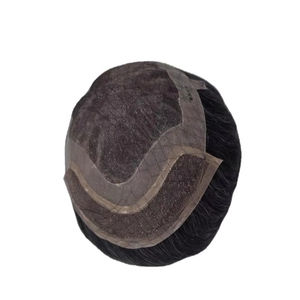 วิกผมแท้แบบโมโน ฟรอนท์ เลซ ผมจีนแท้ เกรดเวอร์จิ้น เรมี่  แบบแพทช์ ผมหยิกตรง ลอนลึก สี 1b+เทา - Product Image 3