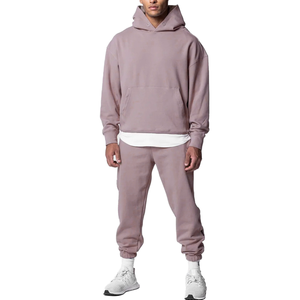 Ensemble survêtement décontracté en molleton doublé de polaire 345 GSM avec logo personnalisé, taille plus, pour l'hiver - Product Image 1