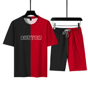 2025 conjuntos de camisetas de moda para hombres nuevos conjuntos de pantalones cortos de dos piezas conjuntos de pantalones cortos de camisetas de Hip Hop para hombres - Product Image 2
