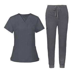 Conjunto de Uniforme Médico para Mujer, Tela Suave y Elástica, Corte Entallado, Estilo Utilitario con Múltiples Bolsillos, para Uso Profesional - Product Image 2