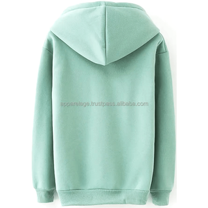 เสื้อมีฮู้ดพิมพ์ลายพัฟผ้าฝ้าย100% ตัวอักษรขนแกะ400GSM ขนาดใหญ่พิมพ์ลายเป็นทุกข์โลโก้ได้ตามต้องการสำหรับผู้หญิง - Product Image 2