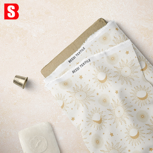 Tissu de coton Liberty des années 80 à impression numérique personnalisée 100% coton avec étoile, lune, galaxie, <span class=keywords><strong>nuit</strong></span> étoilée, imprimé pour vêtements - Product Image 3