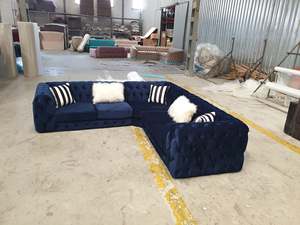 Juego de sofá de esquina para sala de estar de 270x270cm, tela y cuero, Color personalizable, posible envío mundial - Product Image 2