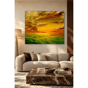 Impression sur toile abstraite Fida Flame-Colored Sky Sunset - Product Image 3