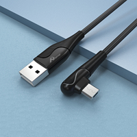 Kabel USB a ke Micro 3A Fast Charging 2M Tembaga Murni dan Paduan Aluminium untuk Android dan IOS 1101106 Hitam dalam Kotak