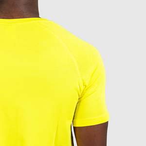 T-shirt basique en coton à col rond pour hommes, respirant, décontracté, imprimé, chemises tricotées, musculation, fitness, technique bouffante, manches courtes - Product Image 5