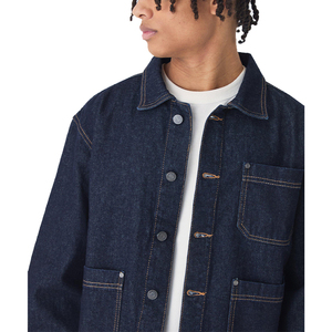 OEM Wholesale High Quality Zip up Oversized Vintage Blue Denim Jacket Button up Denim Jacket for Men - Product Image 2
