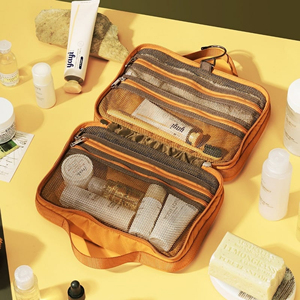 กระเป๋าเครื่องสำอางแบบพกพาพับได้แบบตะขอแขวนและกระเป๋าจัดระเบียบหลายช่องสามารถปรับแต่งได้จากเวียดนาม - Product Image 5