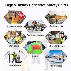 Camisetas de Seguridad Personalizadas con Logotipo para Hombre, 100% Algodón Canvas 240g, Alta Visibilidad, Reflectantes, Transpirables, Cuello Redondo, Tallas Grandes - Product Image 3