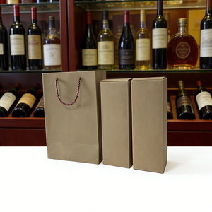 Factory direct eco friendly corrugated <b>paper</b> red wine packaging <b>boxes</b> with <b>paper</b> bags full custom printed wine bottle gift <b>boxes</b> - Product Image 5