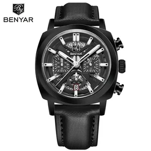 Benyar 5205 Nuevo Reloj de Pulsera de Cuarzo para Hombre, De Moda, con Esfera Luminosa de 43mm, Cronógrafo, Resistente al Agua 50m, Masculino - Product Image 4