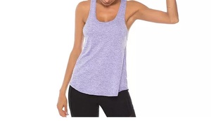 Camiseta sin mangas deportiva de verano personalizada OEM para mujer, bonitas camisetas de entrenamiento de algodón para correr con decoración de plumas, ropa de moda para mujer - Product Image 3