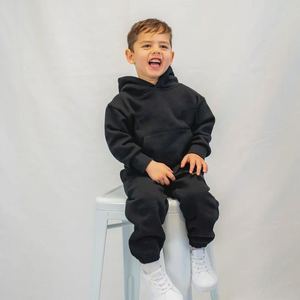 2025 mejor invierno al por mayor Casual bebé niños chándal sólido logotipo personalizado OEM calidad superior transpirable poliéster algodón - Product Image 2