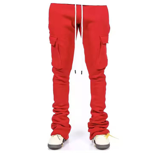 กางเกงวอร์มหลายกระเป๋าสำหรับวิ่งจ๊อกเกอร์ผู้ชายน้ำหนักมากมีกระเป๋าขนแกะแบบลำลองกางเกงหลวมๆซักได้ - Product Image 4