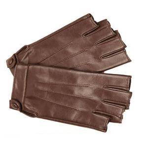 Mode conduite respirant demi-doigt professionnel respirant conception personnalisée gants en cuir marron véritable du Pakistan - Product Image 2