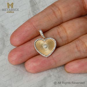 จี้เพชรหัวใจปู 14K สีเหลืองจี้ทองทําด้วยมือเครื่องประดับที่เรียบง่ายเครื่องประดับเพชรตัดเดียวคุณภาพสูง - Product Image 6