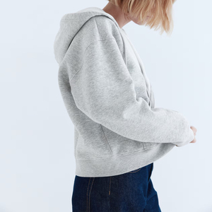 Sudadera con capucha sólida informal para mujer, jersey de gran tamaño de algodón transpirable personalizado, sudadera de moda, sudaderas con capucha en blanco de lana, OEM liso - Product Image 2