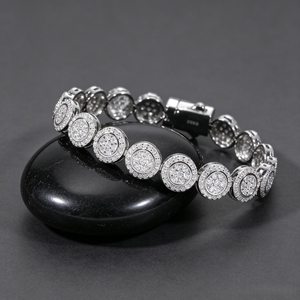 Pulsera de Lujo con Incrustaciones de Diamantes Moissanite VVS, Chapada en Rodio, Plata de Ley 925, Estilo Hip Hop, Unisex - Product Image 4