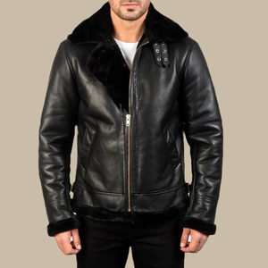 Dernière conception de veste mi-longue pour hommes manteau imperméable en cuir de vache épais brillant avec nouvelle fourrure chaude et élégante - Product Image 3