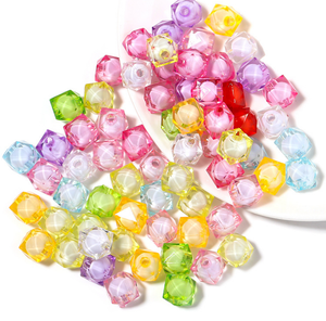 Cuentas acrílicas esmeriladas mixtas de 12 mm con forma de corazón y <span class=keywords><strong>estrella</strong></span>, cuentas espaciadoras sueltas gruesas con agujero tipo 'Frog Spawn', cuentas redondas de color interior para fabricación de joyas - Product Image 3