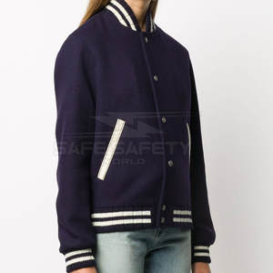 La última y elegante chaqueta universitaria transpirable para mujer, chaqueta universitaria de Color sólido de ajuste cómodo para mujer - Product Image 3