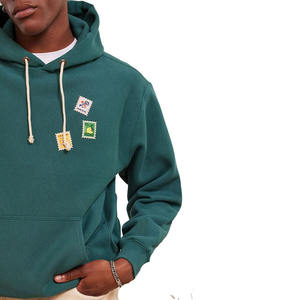Sudaderas con capucha de gran tamaño verde oscuro más vendidas para hombres y mujeres Logotipo bordado personalizado y bolsillos de canguro para invierno - Product Image 3