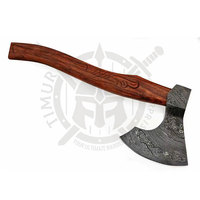 Handgefertigte Industriequalität Mehrzweck-Kohlenstoffstahl Doppelklingen-Wikinger-Axt mit Rosenholzgriff 20-Zoll Camping-Tomahawk