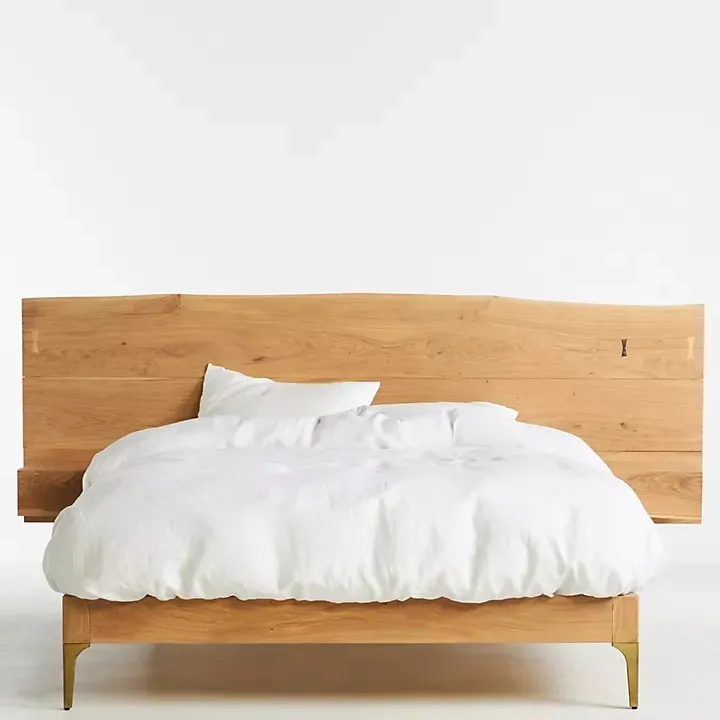 Modern Luxury Solid Wood Bed Natural Design for Hotel Home and Villa Bed Furniture Teak Wood Material