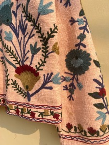 Màu Be chần bông suzani thêu tay áo khoác cho phụ nữ Phù Dâu Áo khoác mùa đông Kimono áo choàng quà cưới - Product Image 6