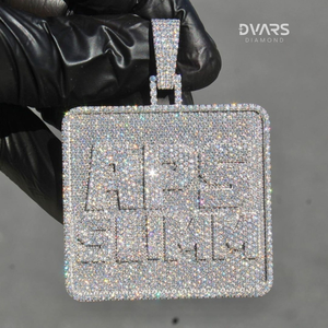 Colgante de Diamante Cultivado en Laboratorio VVS Personalizado con Cadena de Plata de Ley 925 Chapada en Oro, Estilo Clásico Unisex de Rapero - Product Image 3