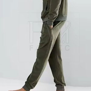 100% Cotton Solid <b>Fabric</b> Breathable Plus Size Men's Two-Piece <b>Velvet</b> Tracksuit Sets with Custom Logo From Pakistan Manufacturer - Product Image 3