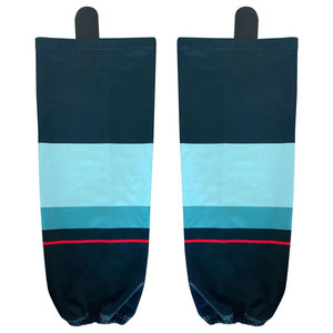Best Selling Hockey Socks Sportswear Socks <b>Material</b> <b>Blue</b> and Sky-<b>blue</b> Ice Hockey Socks For Sports Wears Team - Product Image 1