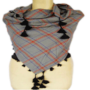 Pañuelo Cuadrado Tejido a Mano 100% Algodón Twill a Cuadros con Borlas Súper Suaves Estilo Hilo de Ganchillo de Verano - Product Image 1