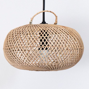 โคมไฟหวายแขวนทำด้วยมือพร้อมแสงเรืองแสงอ่อนสำหรับห้องนอนคาเฟ่เป็นมิตรต่อสิ่งแวดล้อม - Product Image 2