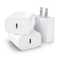 Chargeur mural USB-C en gros avec câble USB-C tressé vers USB-C, adaptateur de charge à prise US pour smartphones et tablettes