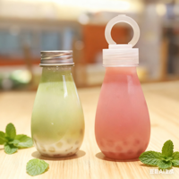 200Ml Kawaii Water Druppel Vorm Huisdier Plastic Waterfles Plastic Sap Flessen Koffie Melk Fruit Drank Drinkfles