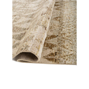 พรมขนสัตว์ถักมือขนาดใหญ่ AKWL-2026 สีเทียมเบจและสีน้ำตาล ลายเรขาคณิต สำหรับตกแต่งห้องนั่งเล่นวัยรุ่น - Product Image 2