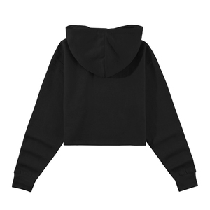 Drop Shoulder Oversized Cropped Hoodies Sweatshirt 100% Cotton Breathable For Women's Casual Crop Top Gym Hoodies - Product Image 3