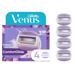 Gillette Venus ComfortGlide Freesia Recharges de rasoir pour femmes | Lot de 4, acier inoxydable à cinq lames, vente en gros en vrac pour un rasage en douceur - Product Image 1