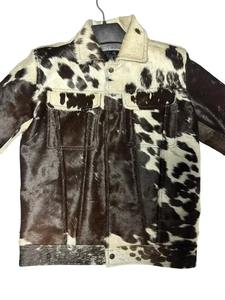 Último diseño 2025 Real Hair on Hide Chaqueta de cuero de vaca Chaqueta de motorista de cuello vuelto de alta calidad - Product Image 6