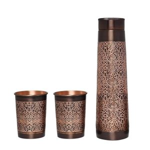 Botella de agua de cobre antigua de alta calidad hecha a mano en la India estilos únicos para beber directamente más vendidos en la India - Product Image 4