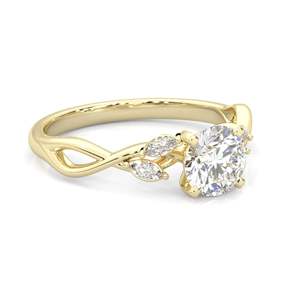 Anillo de Compromiso y Matrimonio con Corte Redondo y Diseño Trenzado para Mujer, Plata 925/Oro Rosa, Diseño Bonito - Product Image 4