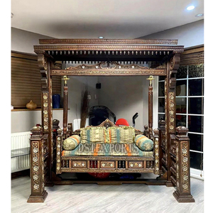 Columpio de Interior de madera de teca hecho a mano indio Jhula de talla Rajasthani lujoso para el hogar Compre Jhoola de madera Sagwan a precios al por mayor - Product Image 1