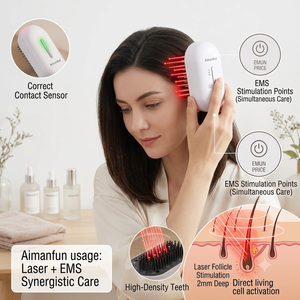 Peine Eléctrico Inteligente para el Crecimiento del Cabello con Masaje Vibratorio EMS, Terapia de Luz Roja (650nm), <span class=keywords><strong>5</strong></span> Niveles Ajustables, Plástico ABS - Product Image 5
