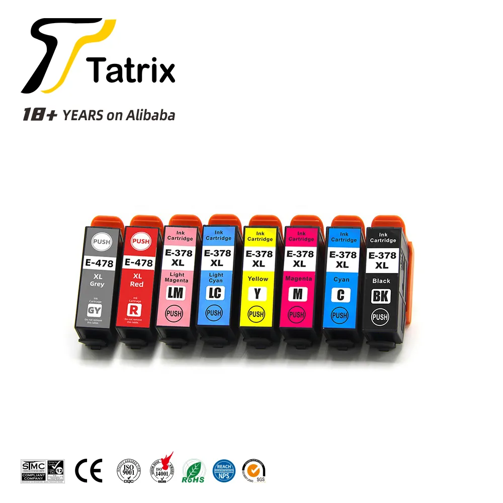 Tatrix 378XL T378XL 478XL T478XL สีใช้งานร่วมกับเครื่องพิมพ์ตลับหมึกสําหรับ Epson Expression Photo XP-8500 XP-15000