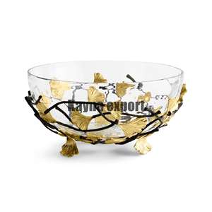 Luxury Modern Designer Gold Plated Metal and <b>Enamel</b> <b>Bowl</b> Handmade Customized Dinnerware for Home or Party for Food Display - Product Image 5