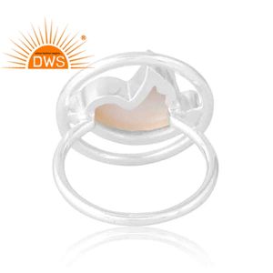 Anillo de piedras preciosas de nácar Natural de Plata de Ley 925, joyería personalizada para mujer, regalo para ella - Product Image 3