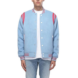 Vente en gros de veste universitaire baseball décontractée à la mode de bonne qualité veste personnalisée université hommes lettre coton polyester - Product Image 1