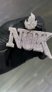Colgante de lujo con letras personalizadas estilo hip hop, en plata de ley 925, con diamantes de moissanita VVS, para hombre y mujer. - Product Image 4